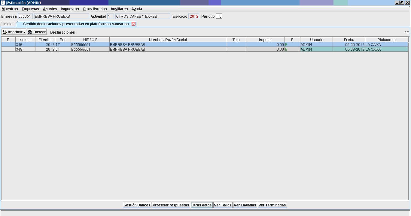 Gesti�n plataformas bancarias