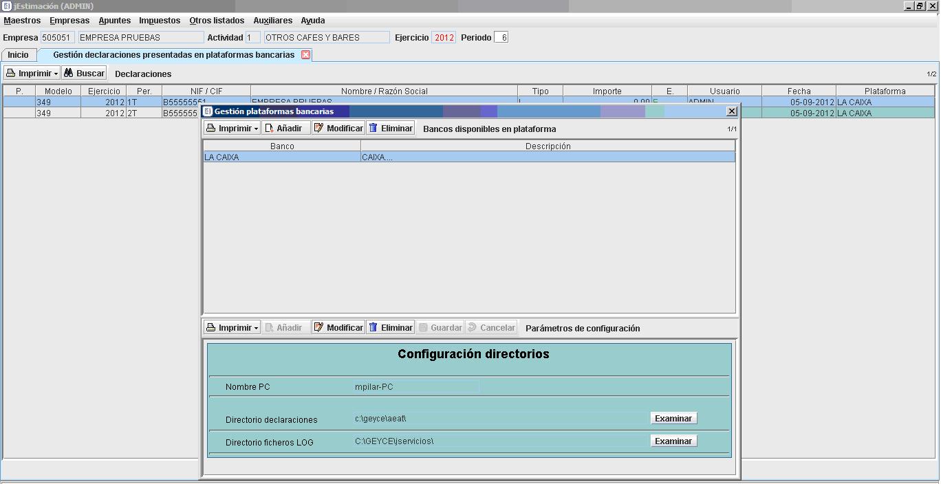 Gesti�n plataformas bancarias