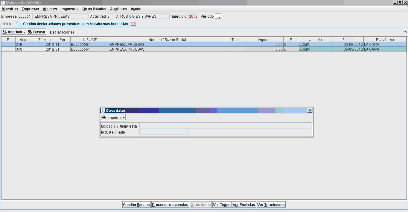 Gesti�n plataformas bancarias